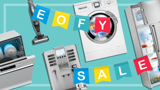 eofy sale flags generic fridge dishwasher vacuum washing machine